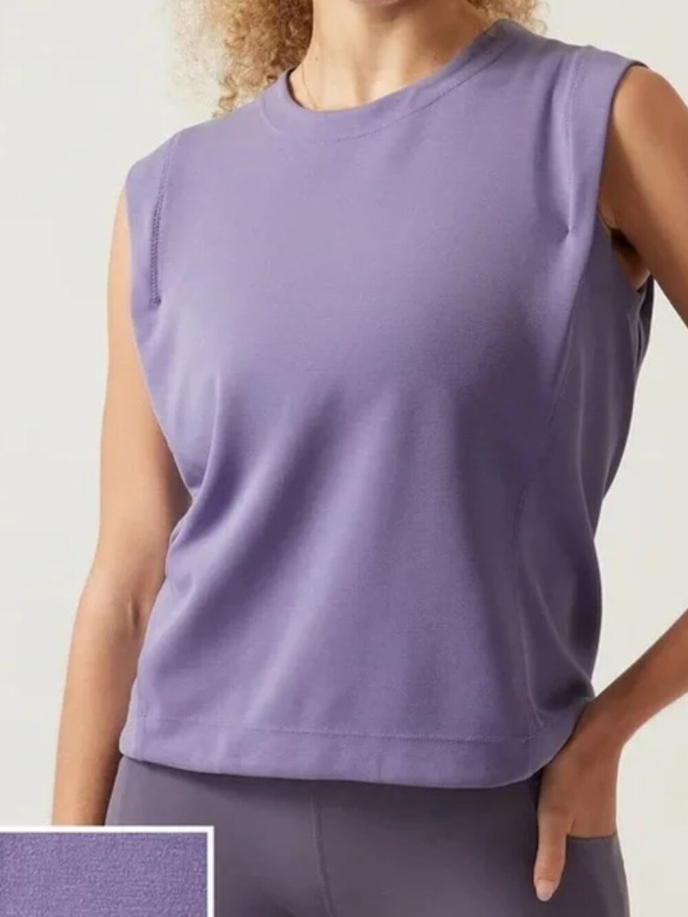 NWT Athleta Seasoft Tank Sweatshirt in Dusk Purple